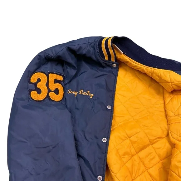 Vintage 70s/80s Navy gold bomber jacket, Memphis, Tennessee USA adult S/M - Picture 3 of 5